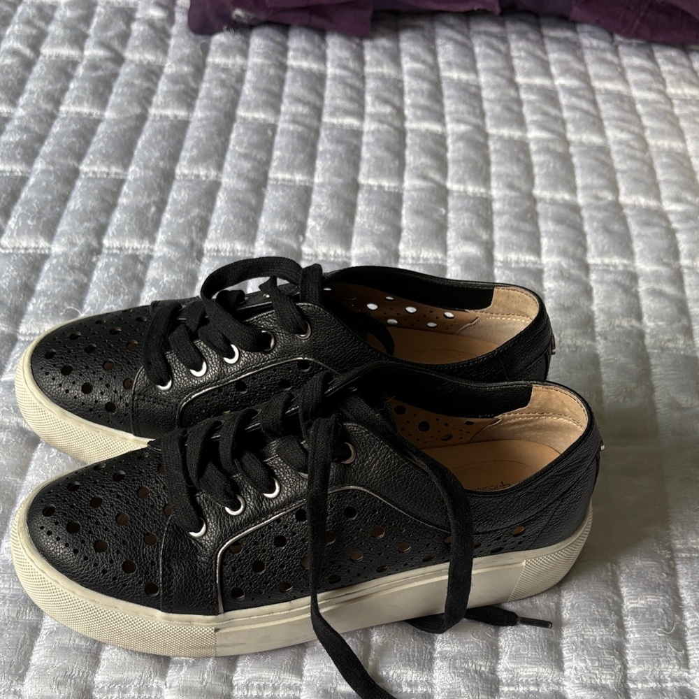 Alex Marie Black Perforated Shoes